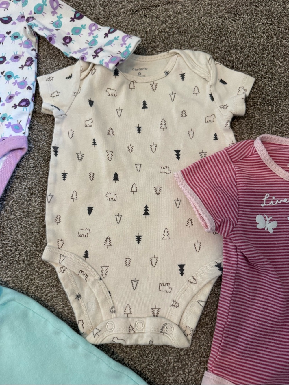Baby girl lot of 4 one-pieces & 1 pant 3-6 months Baby Gap Chick Pea Koala Pink - Picture 5 of 13